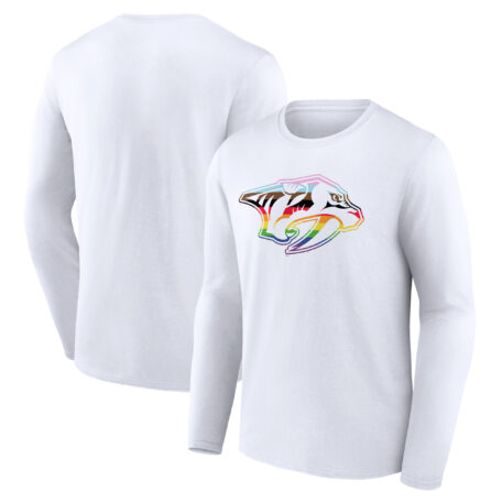 Men's Fanatics Branded White Nashville Predators Team Pride Logo Long Sleeve T-Shirt