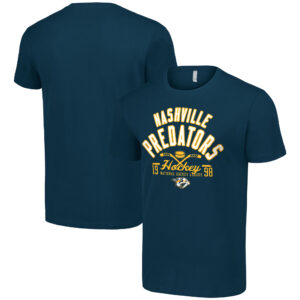 Men's Starter Navy Nashville Predators Half Puck T-Shirt