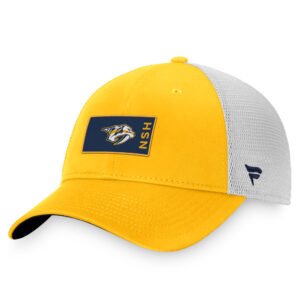 Men's Fanatics Branded Gold/White Nashville Predators Authentic Pro Rink Trucker Snapback Hat