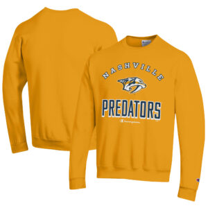 Men's Champion Gold Nashville Predators Eco Powerblend Crewneck Sweatshirt